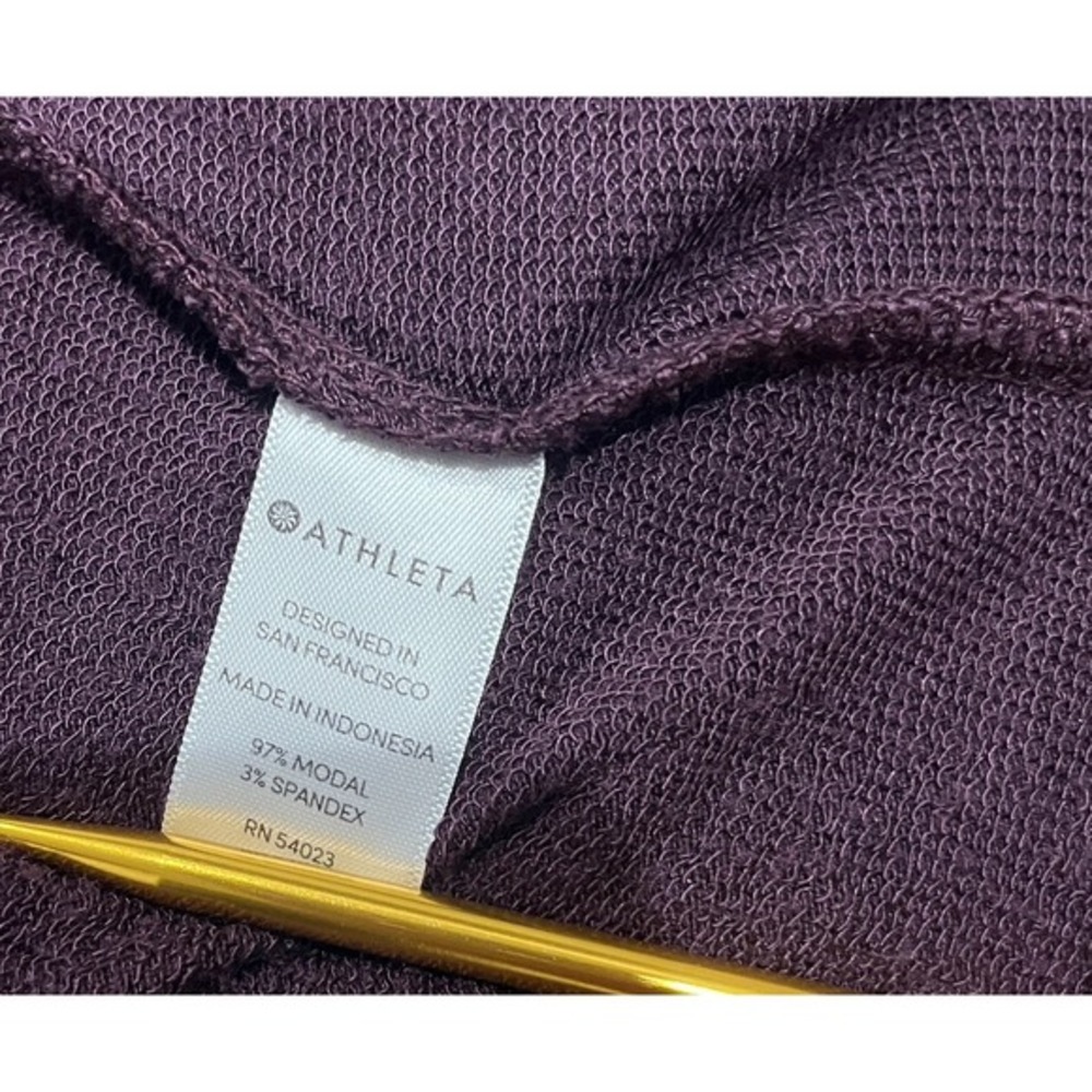 Athleta XS Purple Cardigan Sweater Open Front Thumbholes - Picture 6 of 9